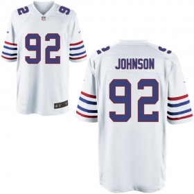 Mens Buffalo Bills Nike White Alternate Game Jersey JOHNSON#92