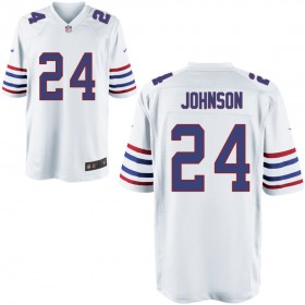 Mens Buffalo Bills Nike White Alternate Game Jersey JOHNSON#24