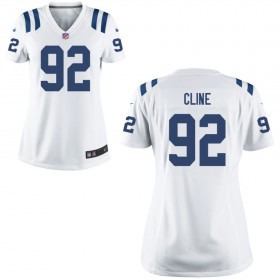 Women's Indianapolis Colts Nike White Game Jersey- CLINE#92