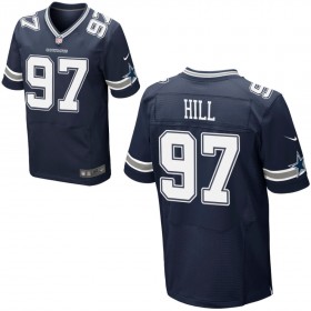 Mens Dallas Cowboys Nike Navy Blue Elite Jersey HILL#97