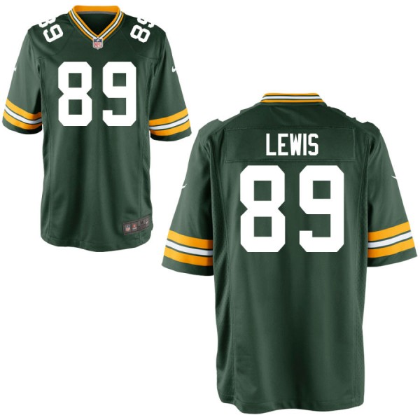 Youth Green Bay Packers Nike Green Game Jersey LEWIS#89