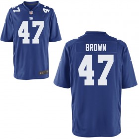 Youth New York Giants Nike Royal Game Jersey BROWN#47