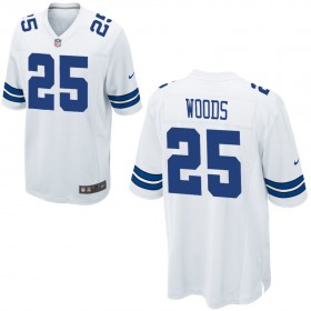 Nike Men's Dallas Cowboys Game White Jersey WOODS#25
