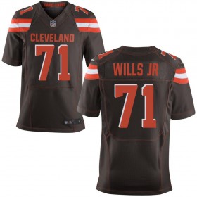Men's Cleveland Browns Nike Brown Elite Jersey WILLS JR#71