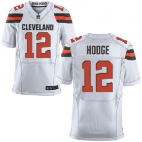 Men's Cleveland Browns Nike White Elite Jersey HODGE#12