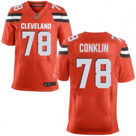 Men's Cleveland Browns Nike Orange Alternate Elite Jersey CONKLIN#78