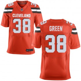 Men's Cleveland Browns Nike Orange Alternate Elite Jersey GREEN#38